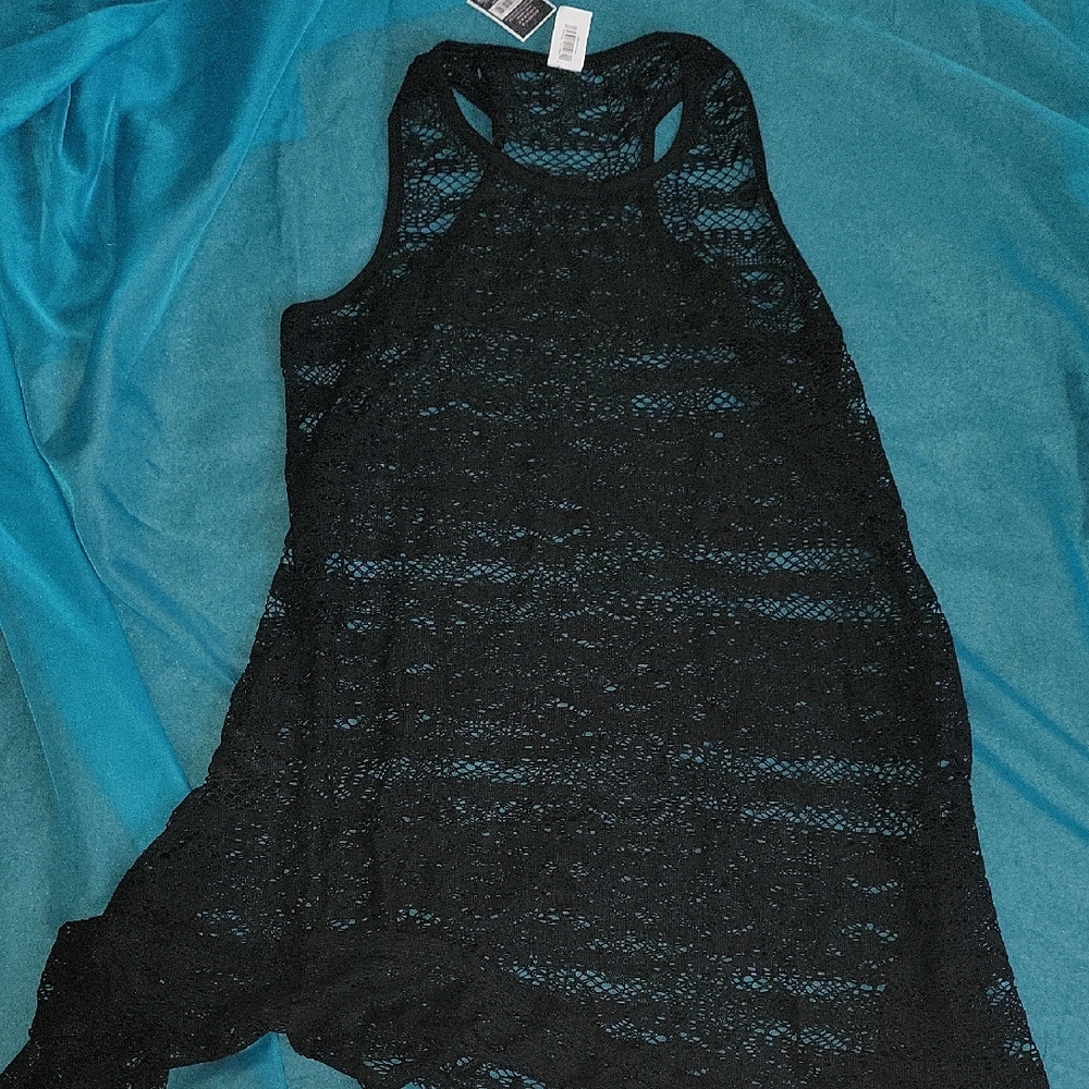 West Loop Black Asymmetrical Sleeveless Tank Top